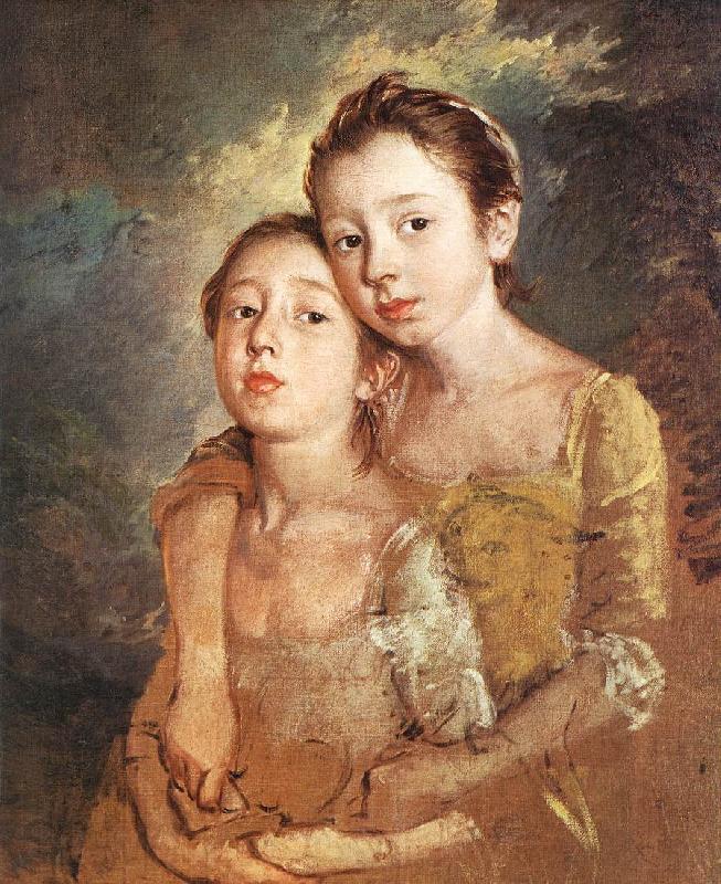 GAINSBOROUGH, Thomas The Artist s Daughters with a Cat